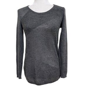Eileen Fisher Gray Merino Wool Blend Knit Sweater Pullover Tunic Womens Size S